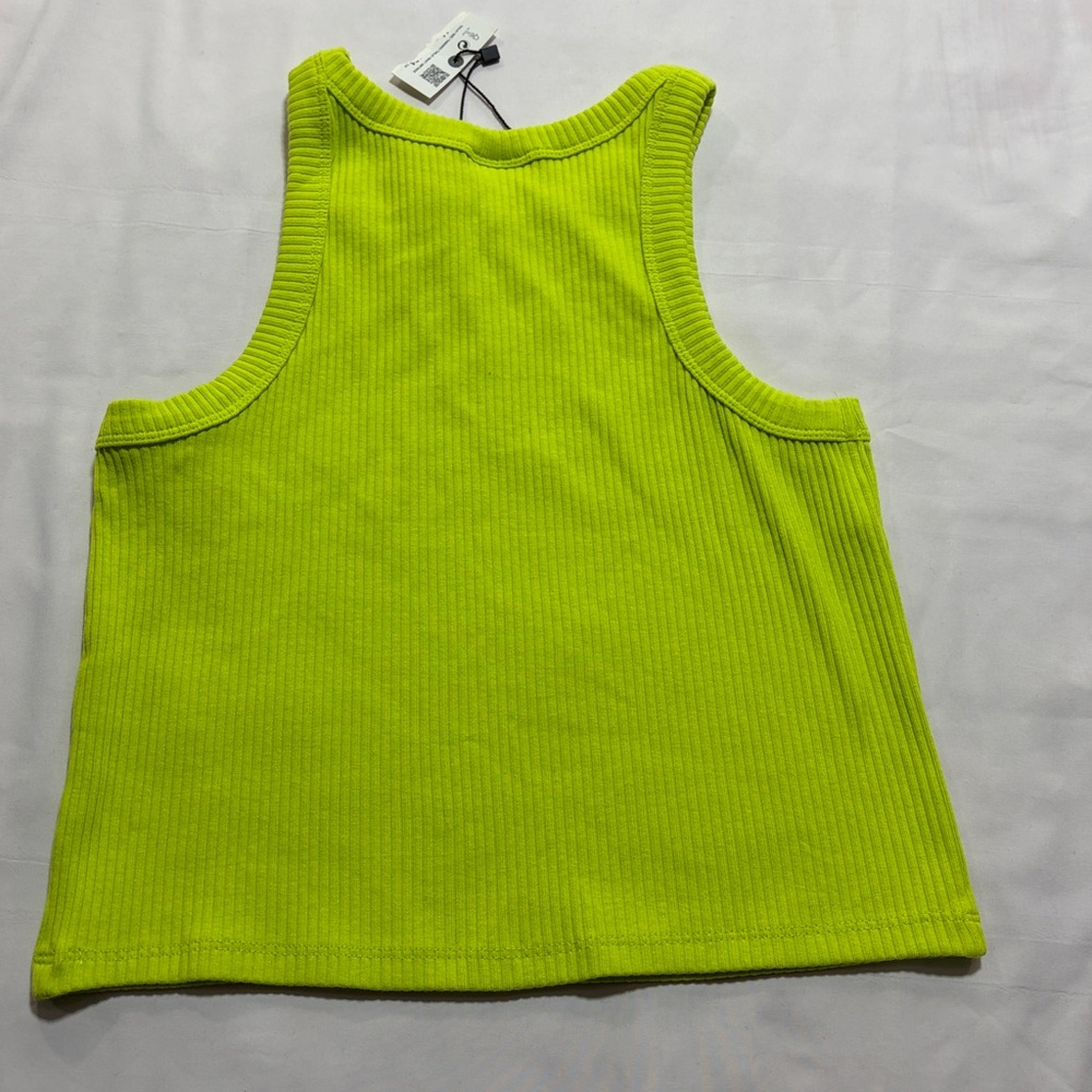 Zara girls cropped tank top size 13-14 lime green NWT - Picture 6 of 7